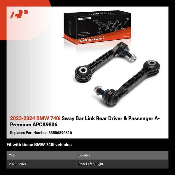 2023-2024 BMW 740i Sway Bar Link Rear Driver & Passenger A-Premium APCA9806