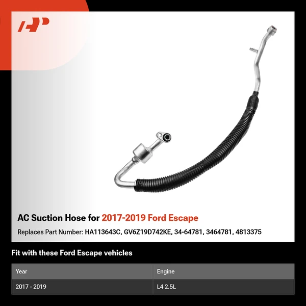 AC Suction Hose for 2017-2019 Ford Escape