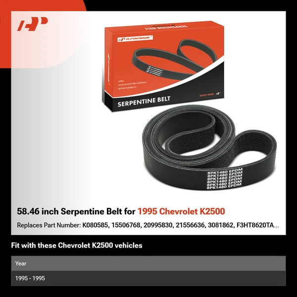 58.46 inch Serpentine Belt for 1995 Chevrolet K2500