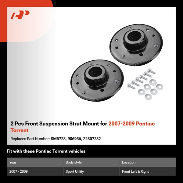 2 Pcs Front Suspension Strut Mount for 2007-2009 Pontiac Torrent