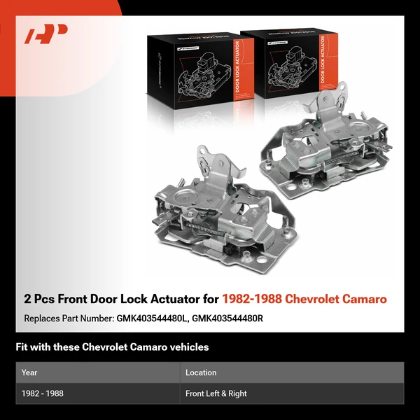 2 Pcs Front Door Lock Actuator for 1982-1988 Chevrolet Camaro