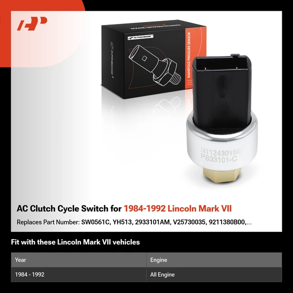 AC Clutch Cycle Switch for 1984-1992 Lincoln Mark VII