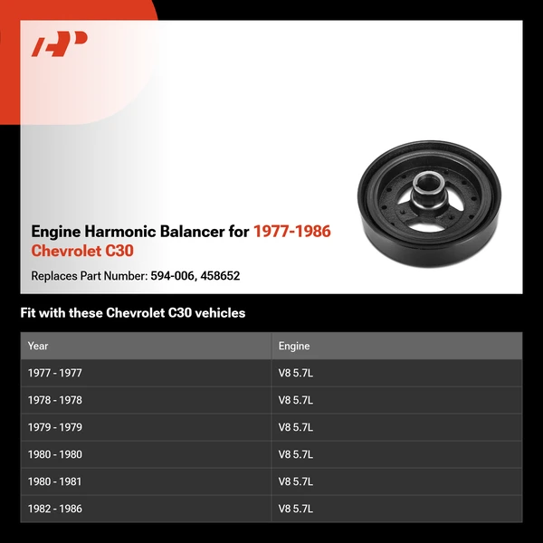 Engine Harmonic Balancer for 1977-1986 Chevrolet C30