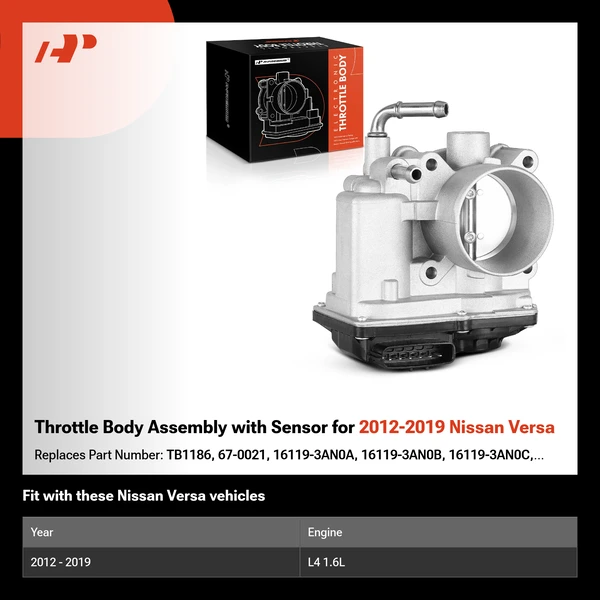 Throttle Body Assembly with Sensor for 2012-2019 Nissan Versa