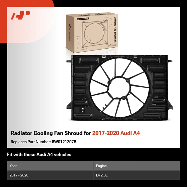 Radiator Cooling Fan Shroud for 2017-2020 Audi A4