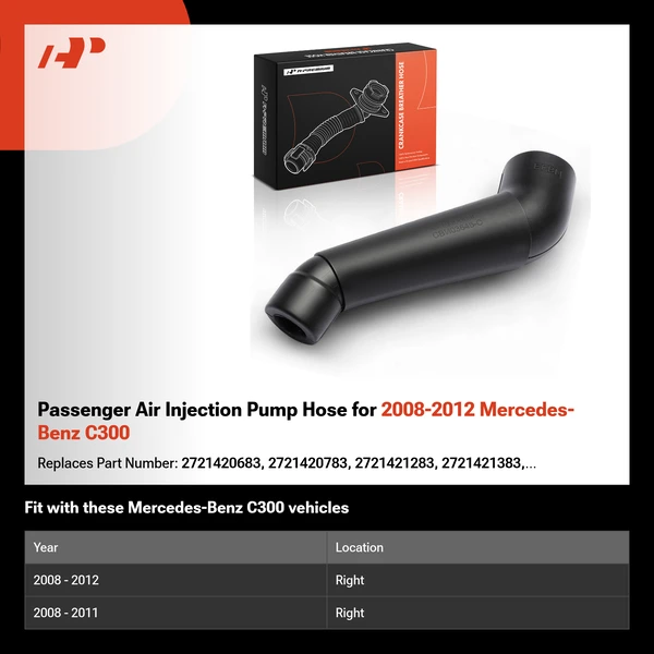 Passenger Air Injection Pump Hose for 2008-2012 Mercedes-Benz C300