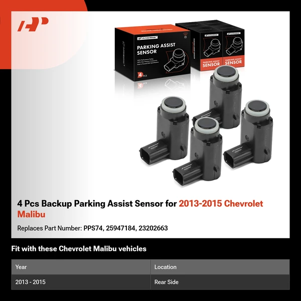 4 Pcs Backup Parking Assist Sensor for 2013-2015 Chevrolet Malibu