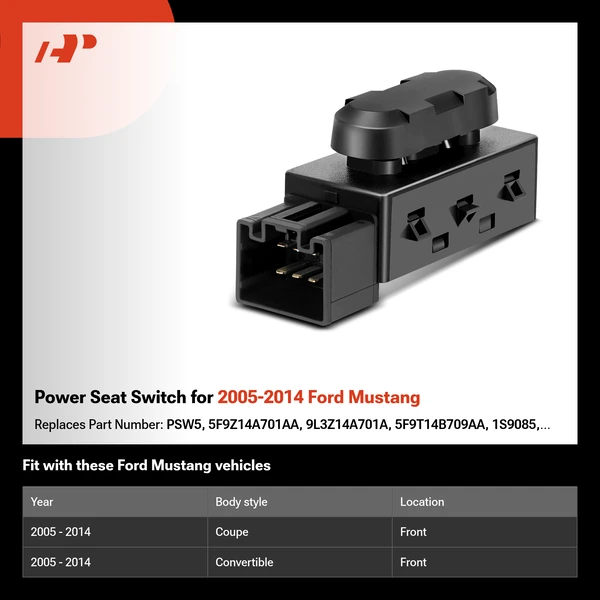 Power Seat Switch for 2005-2014 Ford Mustang