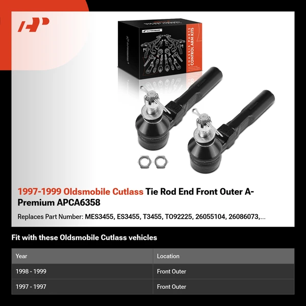 1997-1999 Oldsmobile Cutlass Tie Rod End Front Outer A-Premium APCA6358