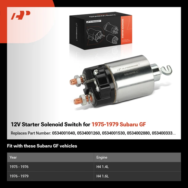 12V Starter Solenoid Switch for 1975-1979 Subaru GF