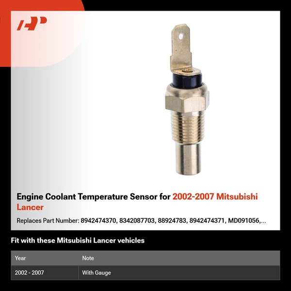 Engine Coolant Temperature Sensor for 2002-2007 Mitsubishi Lancer