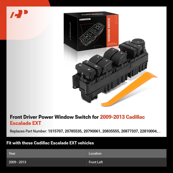 Front Driver Power Window Switch for 2009-2013 Cadillac Escalade EXT