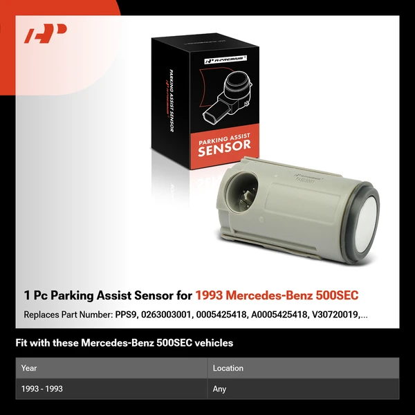 1 Pc Parking Assist Sensor for 1993 Mercedes-Benz 500SEC
