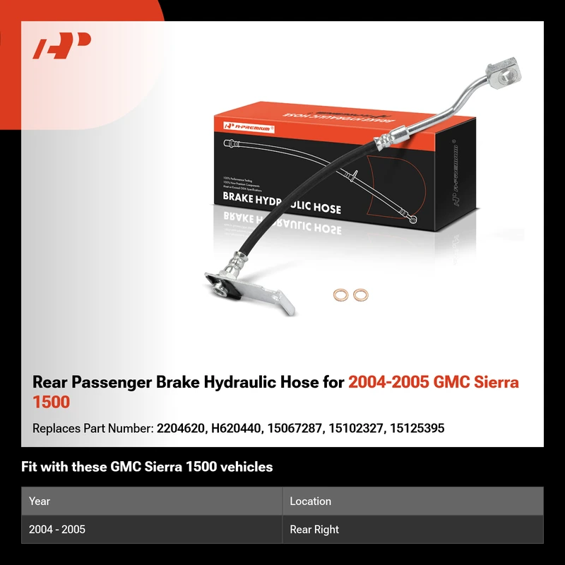 Rear Passenger Brake Hydraulic Hose for 2004-2005 GMC Sierra 1500