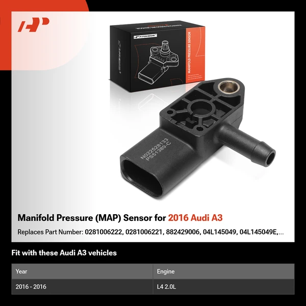 Manifold Pressure (MAP) Sensor for 2016 Audi A3