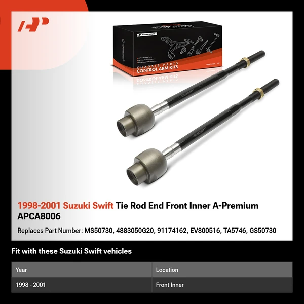 1998-2001 Suzuki Swift Tie Rod End Front Inner A-Premium APCA8006