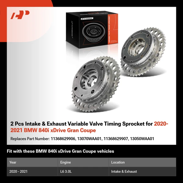 2 Pcs Intake & Exhaust Variable Valve Timing Sprocket for 2020-2021 BMW 840i xDrive Gran Coupe