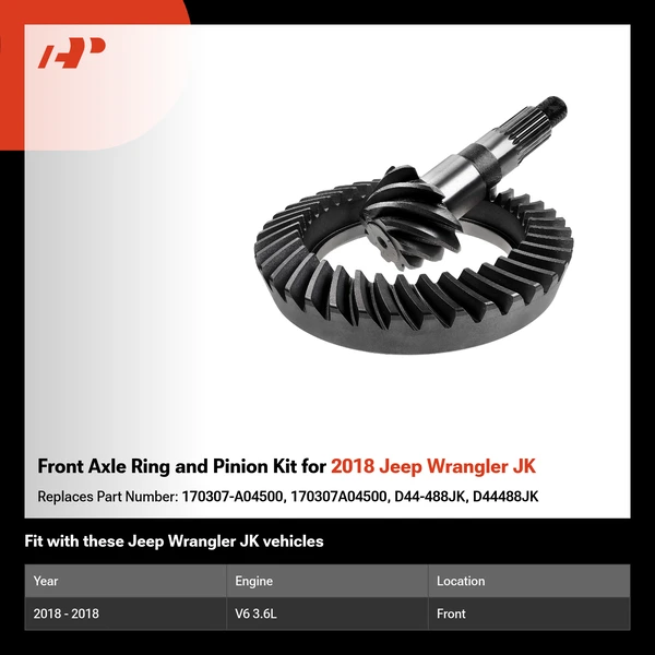 Front Axle Ring and Pinion Kit for 2018 Jeep Wrangler JK