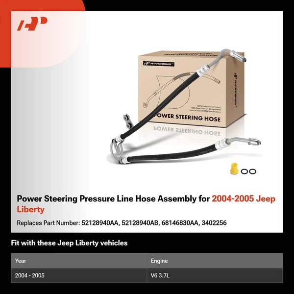 Power Steering Pressure Line Hose Assembly for 2004-2005 Jeep Liberty