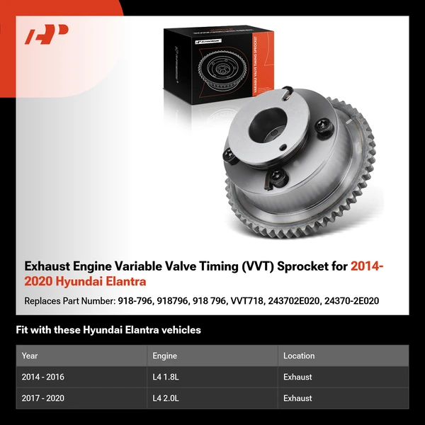 Exhaust Engine Variable Valve Timing (VVT) Sprocket for 2014-2020 Hyundai Elantra