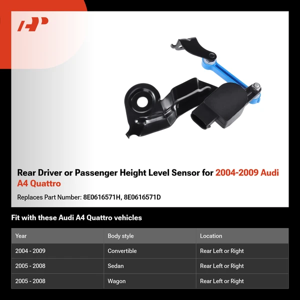 Rear Driver or Passenger Height Level Sensor for 2004-2009 Audi A4 Quattro
