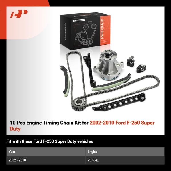 10 Pcs Engine Timing Chain Kit for 2002-2010 Ford F-250 Super Duty