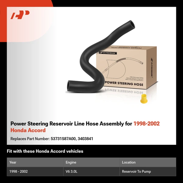 Power Steering Reservoir Line Hose Assembly for 1998-2002 Honda Accord