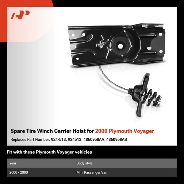 Spare Tire Winch Carrier Hoist for 2000 Plymouth Voyager