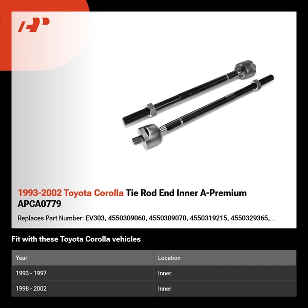 1993-2002 Toyota Corolla Tie Rod End Inner A-Premium APCA0779