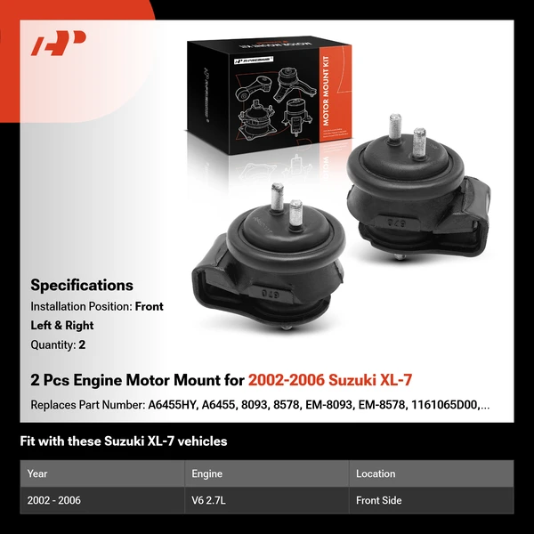2 Pcs Engine Motor Mount for 2002-2006 Suzuki XL-7