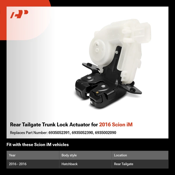 Rear Tailgate Trunk Lock Actuator for 2016 Scion iM