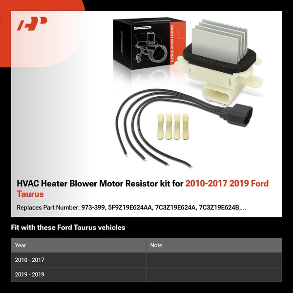 HVAC Heater Blower Motor Resistor kit for 2010-2017 2019 Ford Taurus