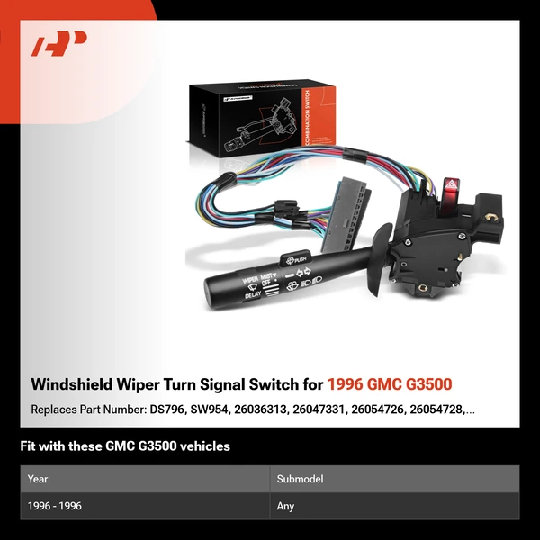 Windshield Wiper Turn Signal Switch for 1996 GMC G3500