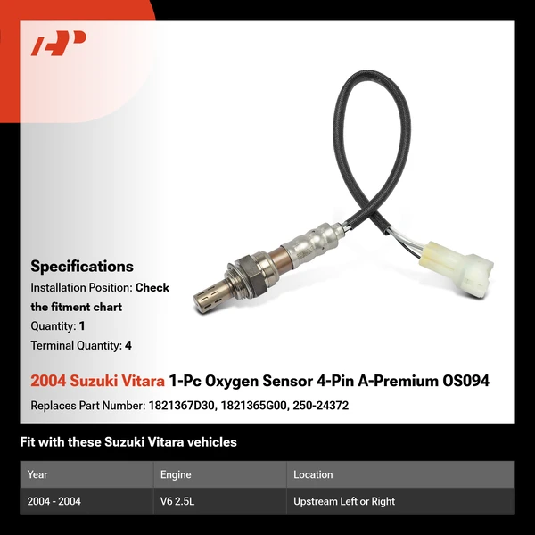 2004 Suzuki Vitara 1-Pc Oxygen Sensor 4-Pin A-Premium OS094