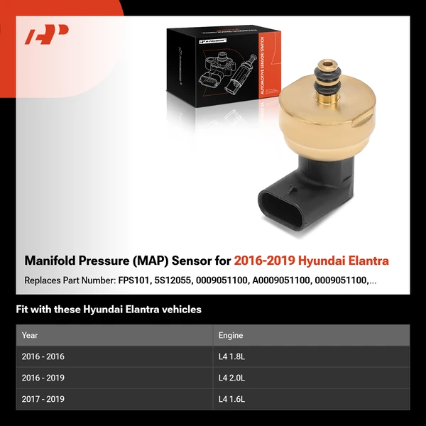 Manifold Pressure (MAP) Sensor for 2016-2019 Hyundai Elantra