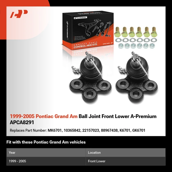 1999-2005 Pontiac Grand Am Ball Joint Front Lower A-Premium APCA8291