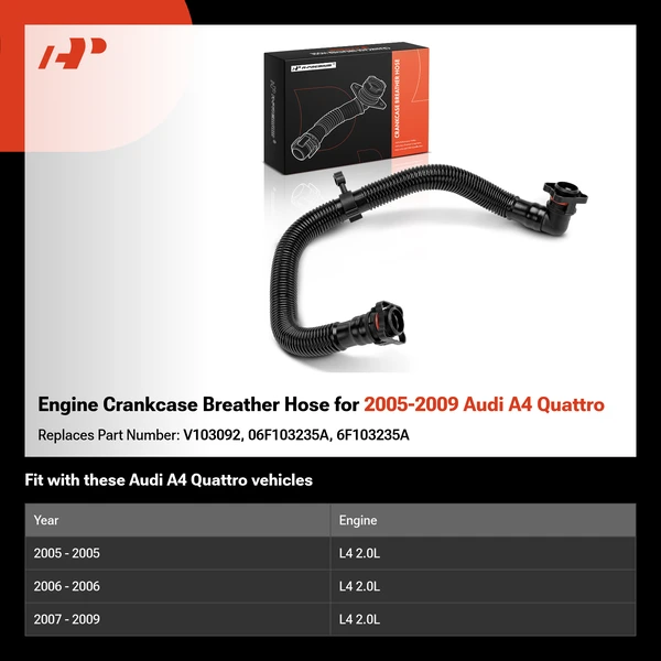 Engine Crankcase Breather Hose for 2005-2009 Audi A4 Quattro