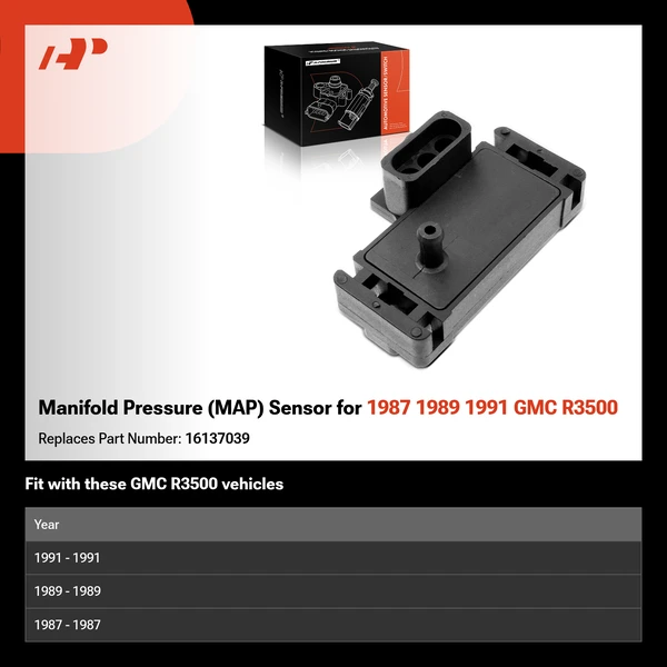 Manifold Pressure (MAP) Sensor for 1987 1989 1991 GMC R3500