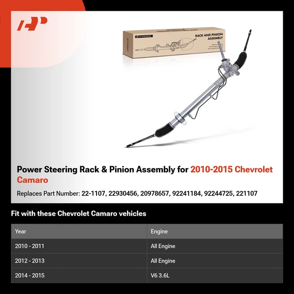 Power Steering Rack & Pinion Assembly for 2010-2015 Chevrolet Camaro