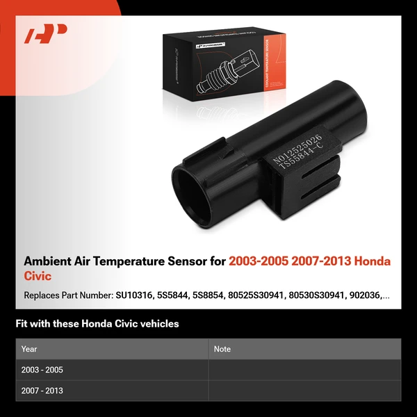 Ambient Air Temperature Sensor for 2003-2005 2007-2013 Honda Civic