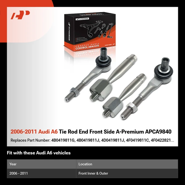 2006-2011 Audi A6 Tie Rod End Front Side A-Premium APCA9840