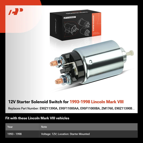 12V Starter Solenoid Switch for 1993-1998 Lincoln Mark VIII