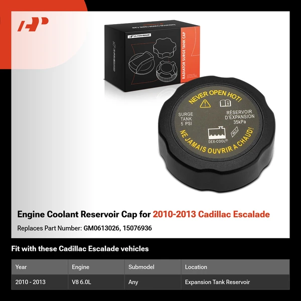 Engine Coolant Reservoir Cap for 2010-2013 Cadillac Escalade