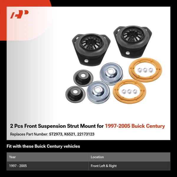 2 Pcs Front Suspension Strut Mount for 1997-2005 Buick Century