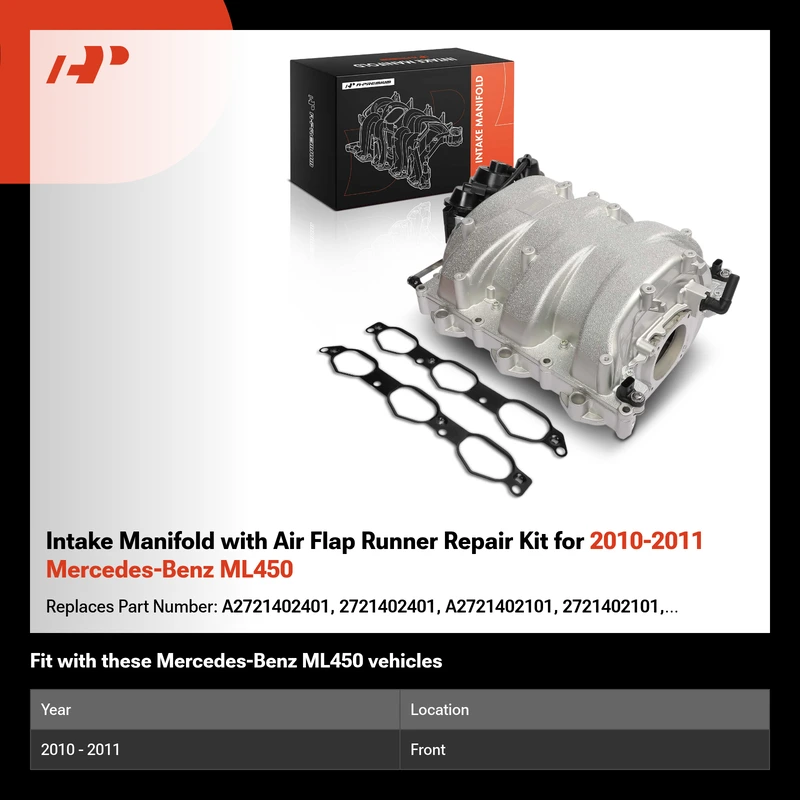 Intake Manifold with Air Flap Runner Repair Kit for 2010-2011 Mercedes-Benz ML450