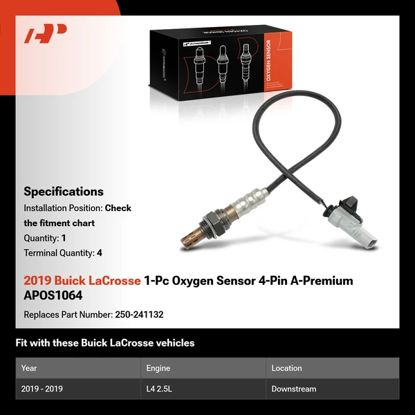 2019 Buick LaCrosse 1-Pc Oxygen Sensor 4-Pin A-Premium APOS1064