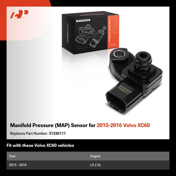 Manifold Pressure (MAP) Sensor for 2015-2016 Volvo XC60