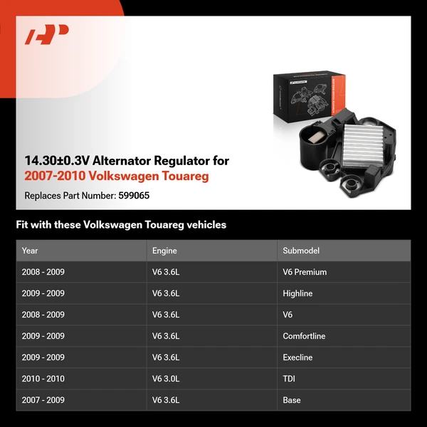 14.30±0.3V Alternator Regulator for 2007-2010 Volkswagen Touareg