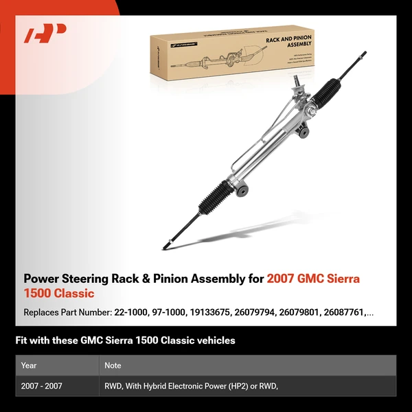 Power Steering Rack & Pinion Assembly for 2007 GMC Sierra 1500 Classic