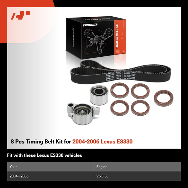 8 Pcs Timing Belt Kit for 2004-2006 Lexus ES330